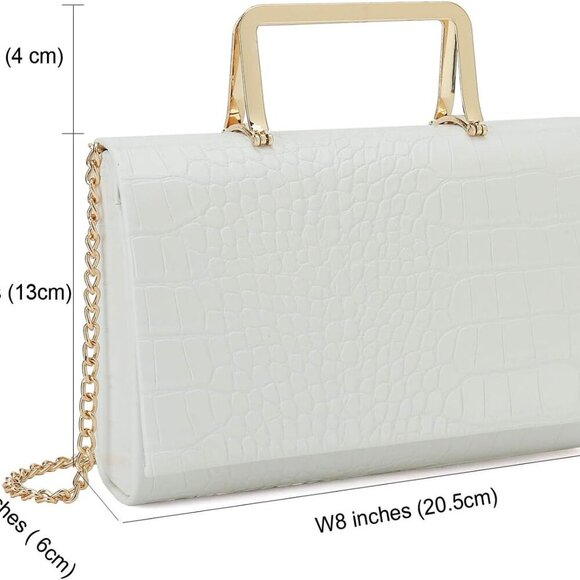 Small Crocodile Print Clutch Bag PU Alligator Handbag Women’s Clutch Purse - Picture 4 of 7